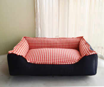 Plaid Pet Sofa Bed for Cats & Small Dogs