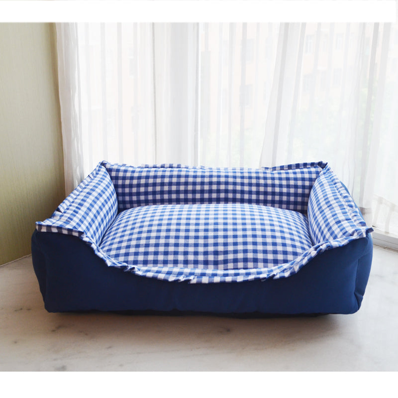 Plaid Pet Sofa Bed for Cats & Small Dogs