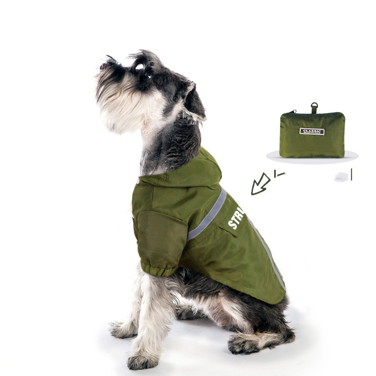 Foldable Pet Hooded Raincoat with Reflective Stripes for Dogs & Cats