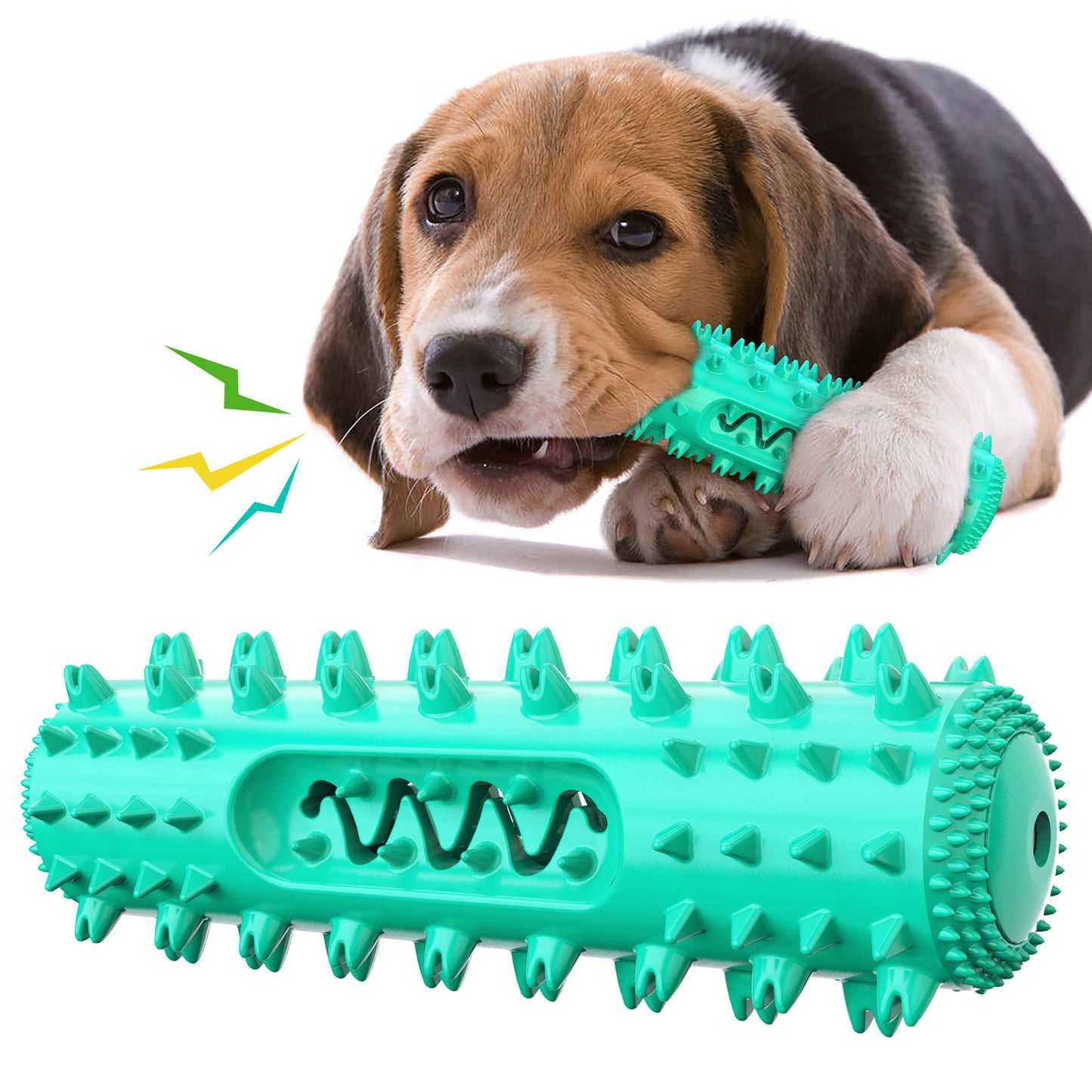 Pet Dog Toothbrush Chew Toys, Upgraded Treasure Chest Sounding Toy