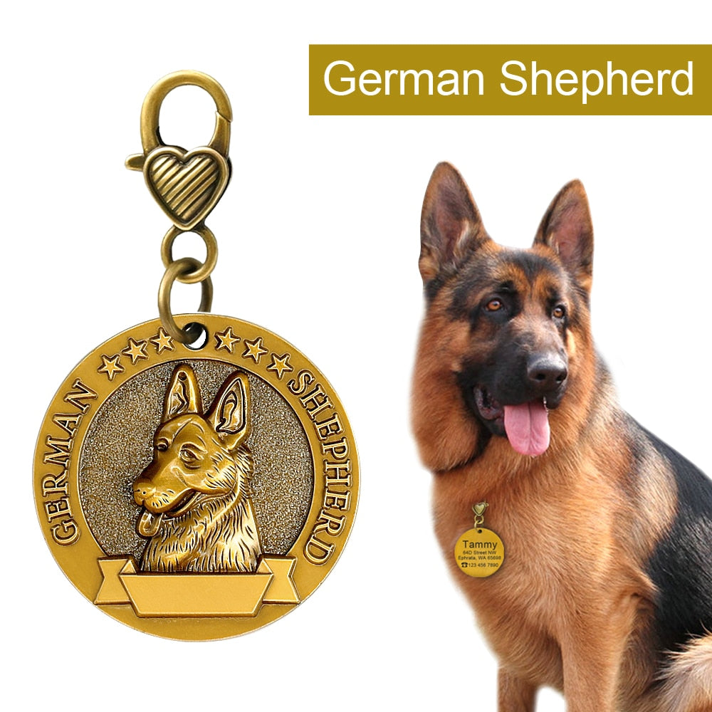 Personalized Pet Head Portrait ID Tag for Dogs & Cats