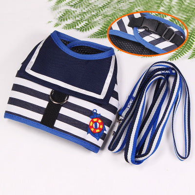 Pet Sailor Costume Harness and Leash Set for Dogs & Cats