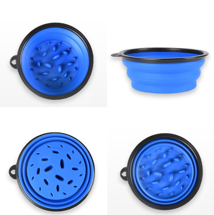 Outdoor Collapsible Pet Slow Feeding Bowl for Dogs & Cats