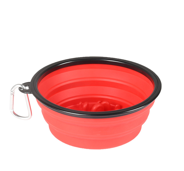 Outdoor Collapsible Pet Slow Feeding Bowl for Dogs & Cats