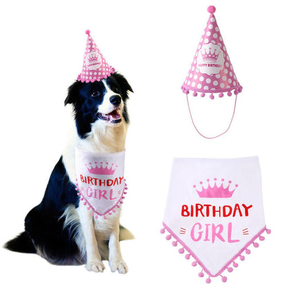 Pet Birthday Party Hat and Bandana Bib Set for Dogs & Cats – Pet