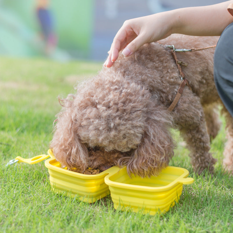 Outdoor Collapsible Pet Bowl for Dogs & Cats